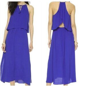 Madewell Flutter Back Overlay Blue Maxi Dress